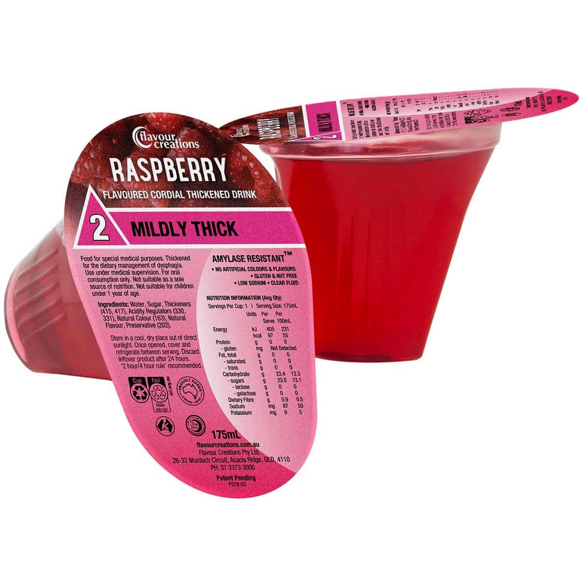 Raspberry Flavoured Thickened Cordial Drink - Image 2