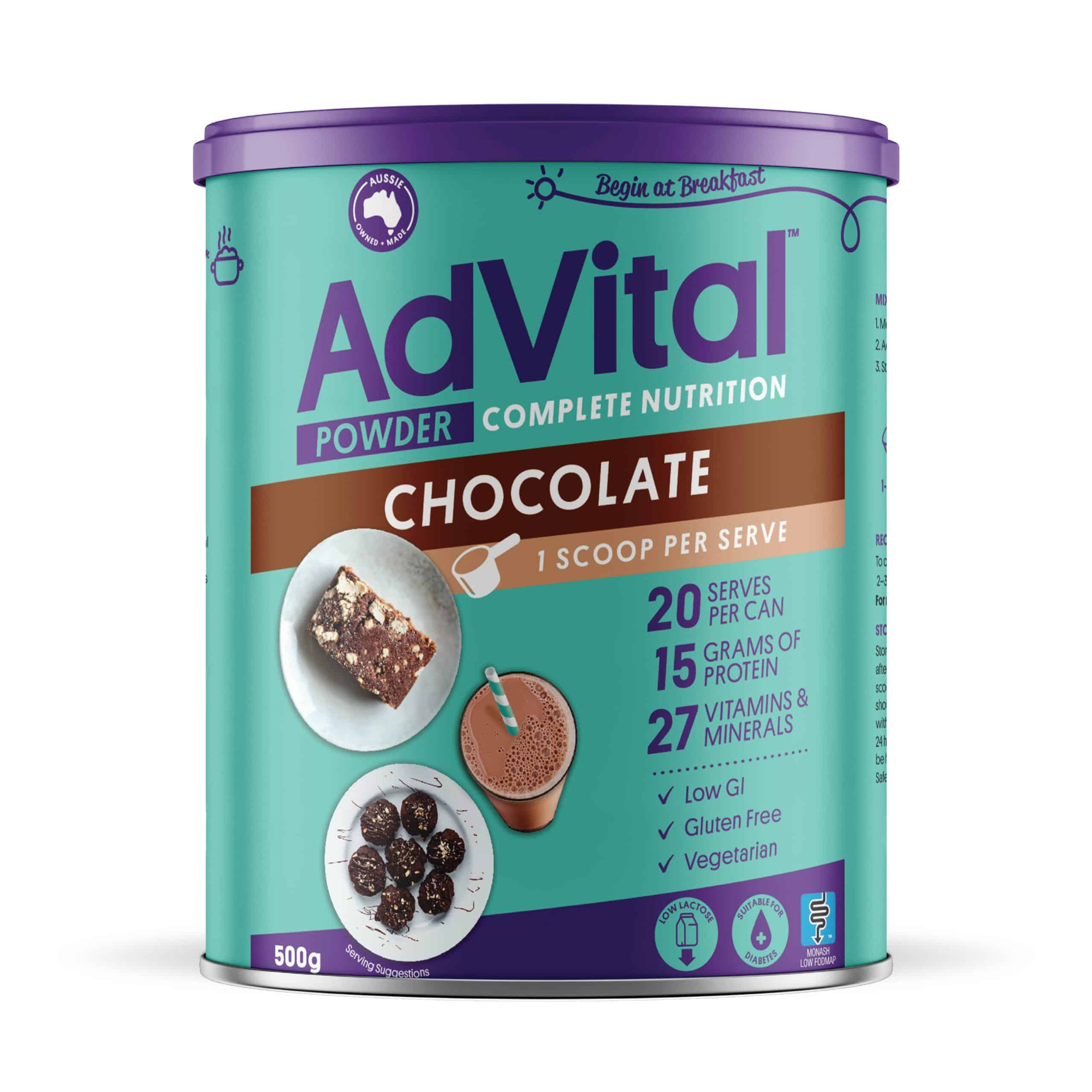AdVital Nutritionally Complete Chocolate Powder