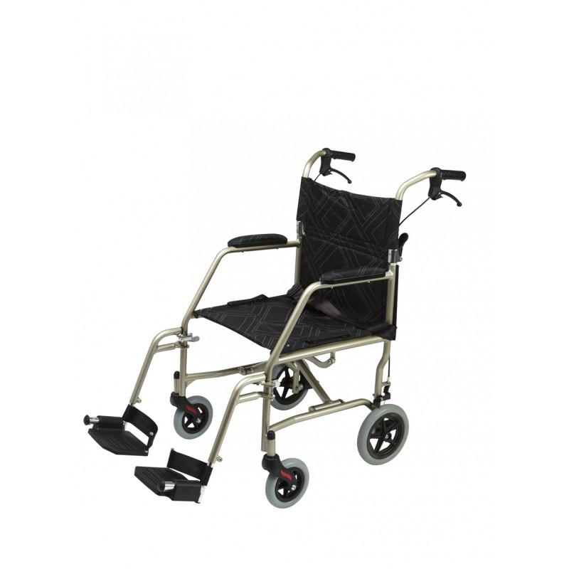 Omega LA1 Lightweight Transit Wheelchair (Blue/Gold/Red) - Image 2