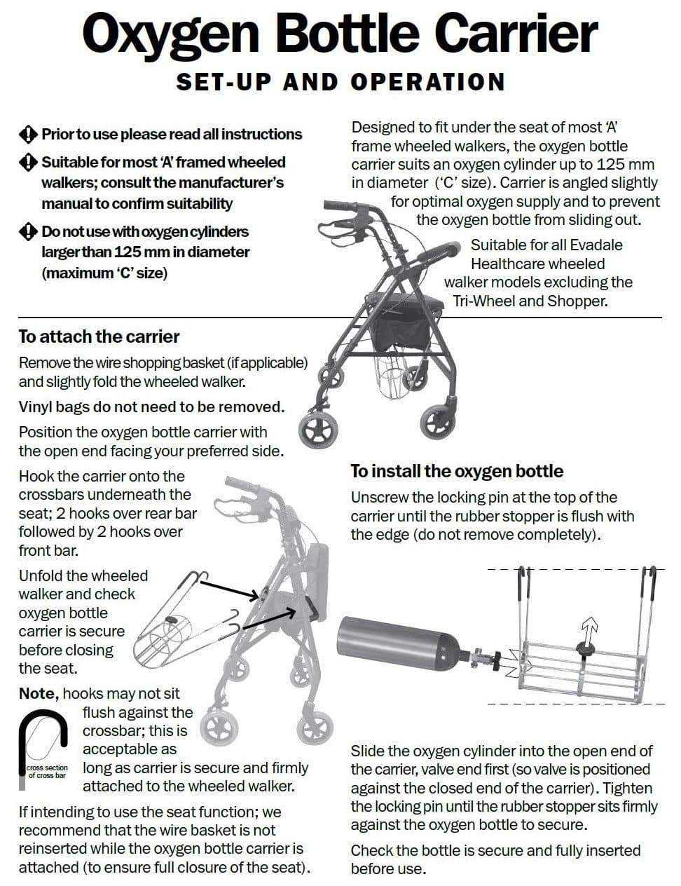 Accessory - Walker - Oxygen Bottle Carrier to suit 2807/17 - 2907/17 - Image 3