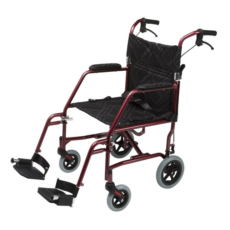 Omega LA1 Lightweight Transit Wheelchair (Blue/Gold/Red)