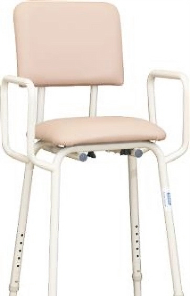 Kitchen Stool with Arms - Fawn