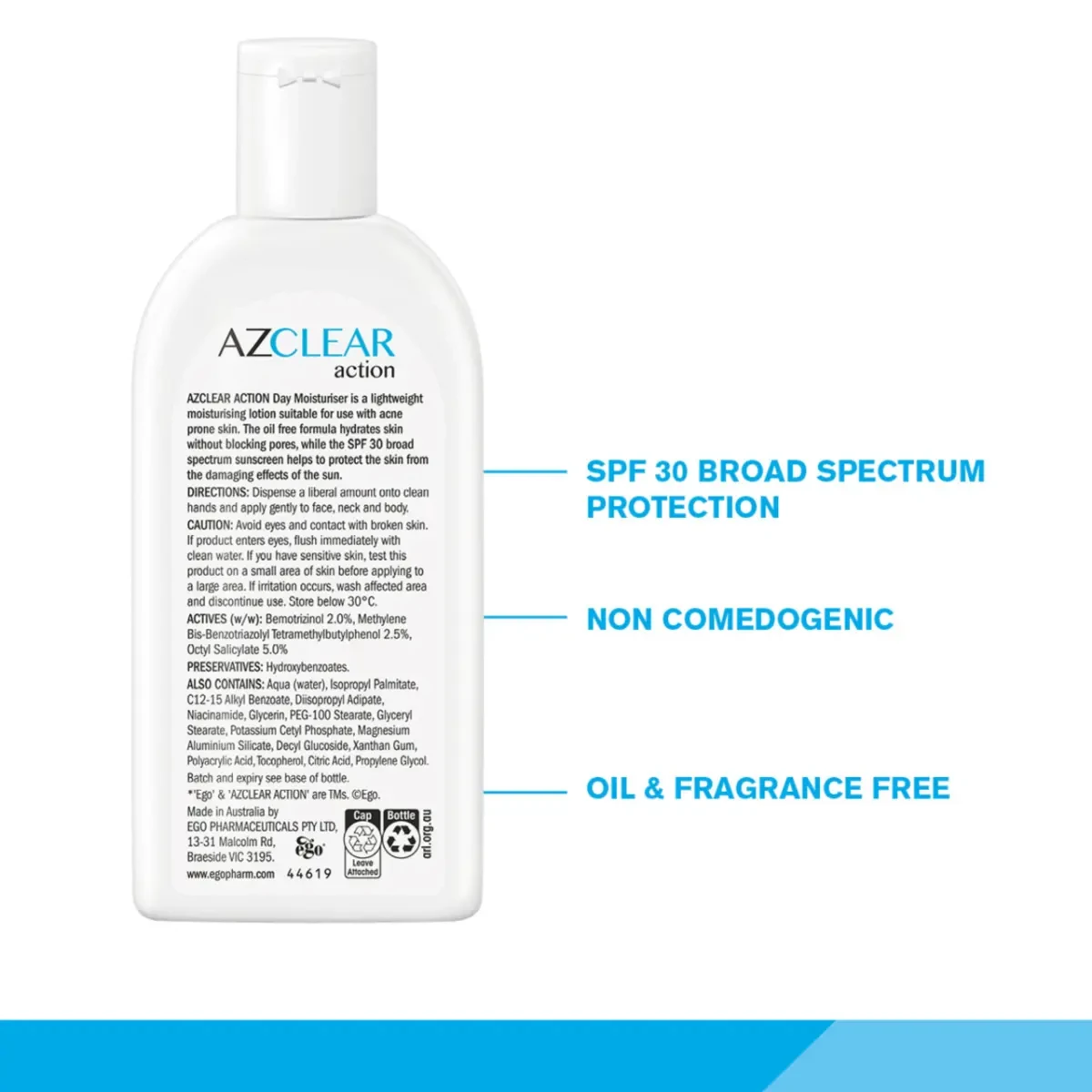 Azclear Action Moisturiser SPF 30 120mL - Image 4