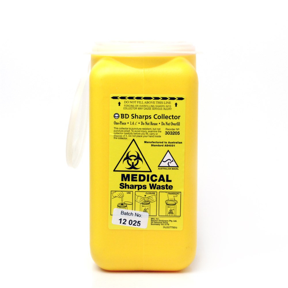 Bio-Hazard Collector B.D. Sharps 1.4 litre One Piece Insulin