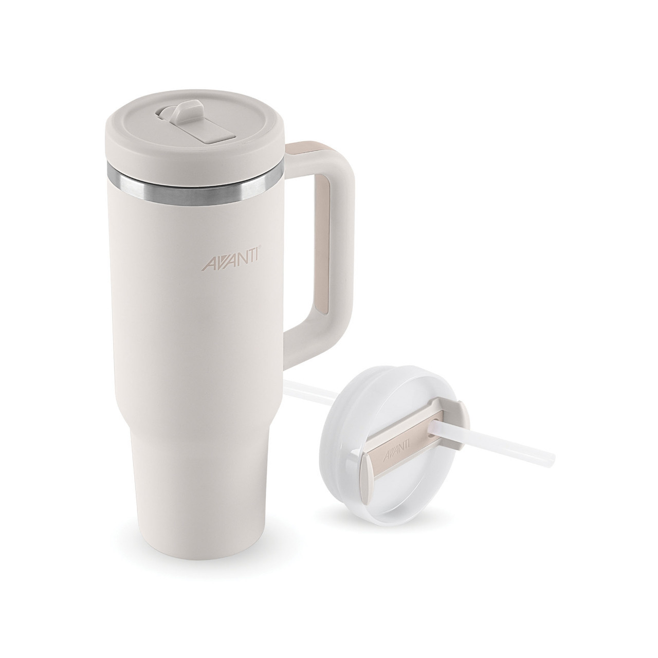 HydroQuench Insulated Tumbler with Two Lids, 1L - Sand Dune - Image 4