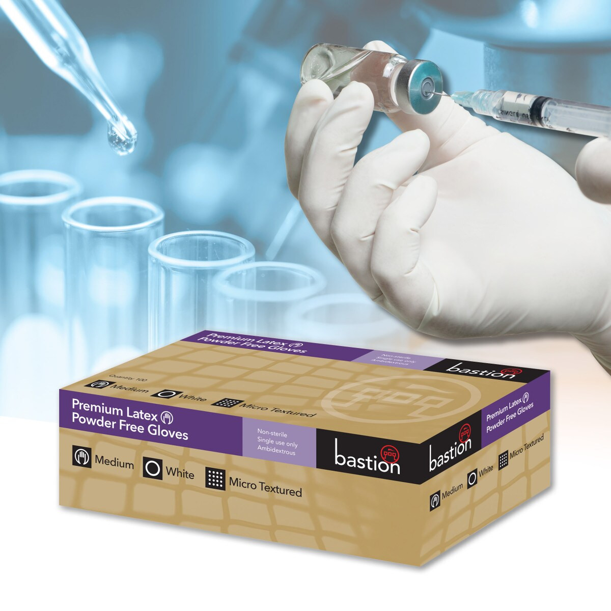 Premium Latex Gloves - Powder Free - Micro Texture