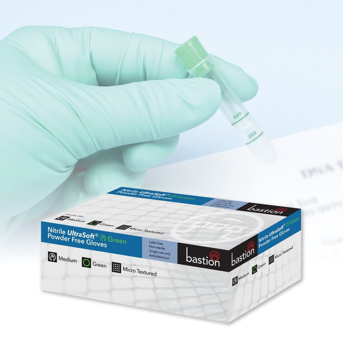 Nitrile Ultra Soft Green Gloves - Powder Free - Finger Micro Textured