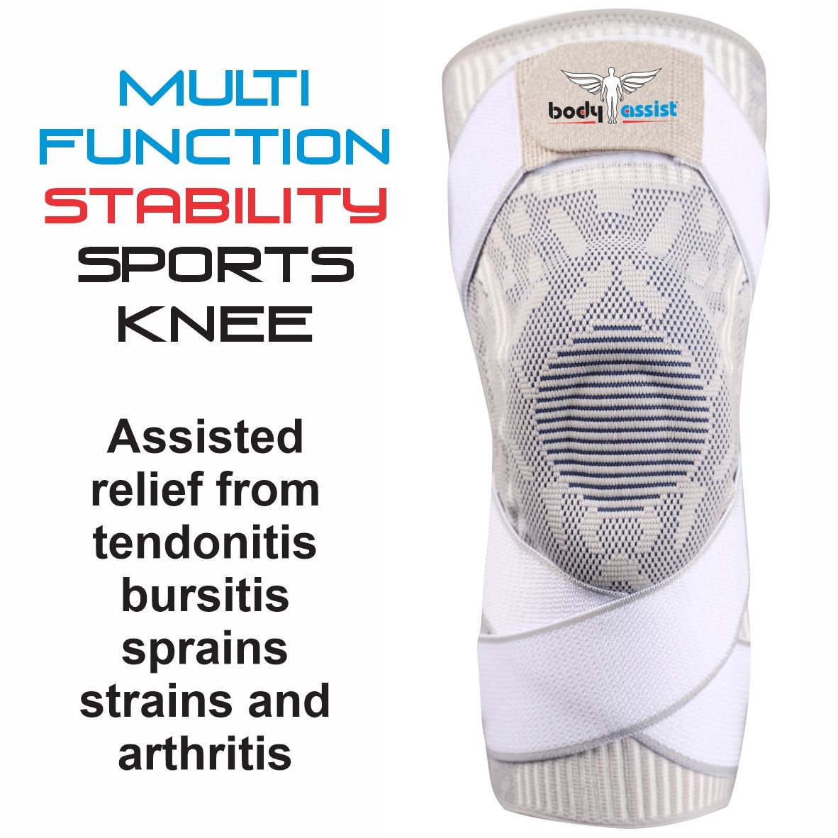 Multi Function Stability Sports Knee White/Grey - Image 4