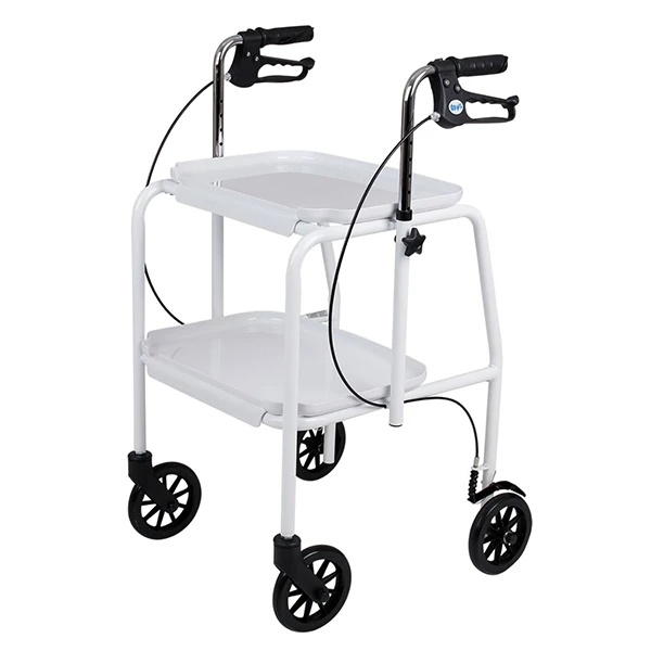 Days Adjustable Height Trolley Walker - White - Image 3