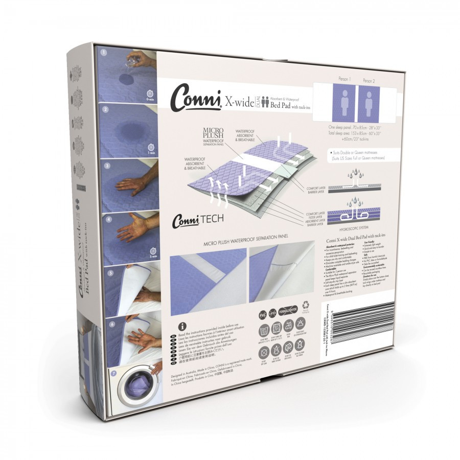 Conni X-wide Dual Reusable Bed Pad with Tuck-ins - Image 4