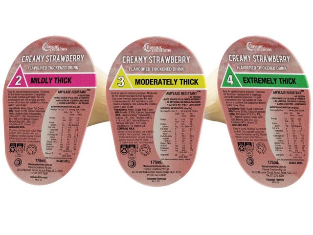 Creamy Strawberry Flavoured Thickened Drink