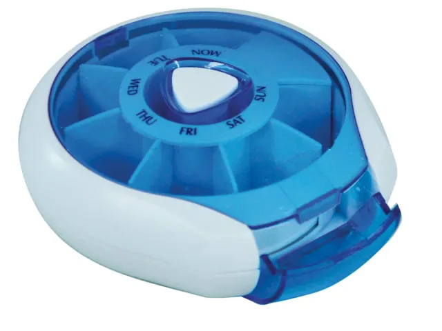Compact Pill Dispenser – Blue