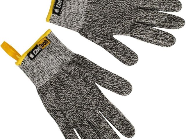 Cut Resistant Glove, 1 Pair, Grey & Yellow