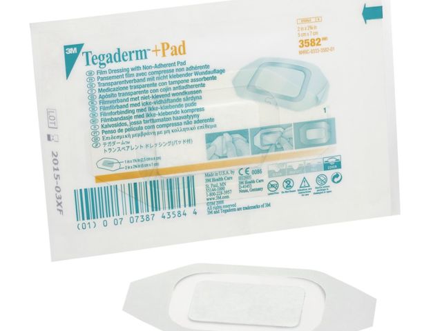 Tegaderm Plus Pad Transparent Film Dressing 5 x 7cm Box of 50